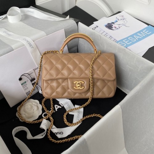 Chanel MINI GEANTĂ FLAP CU MÂNER SUPERIOR AS2431 caisă