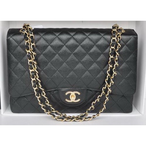Geantă Chanel Maxi Classic A36098 Negru Model Cannage Auriu