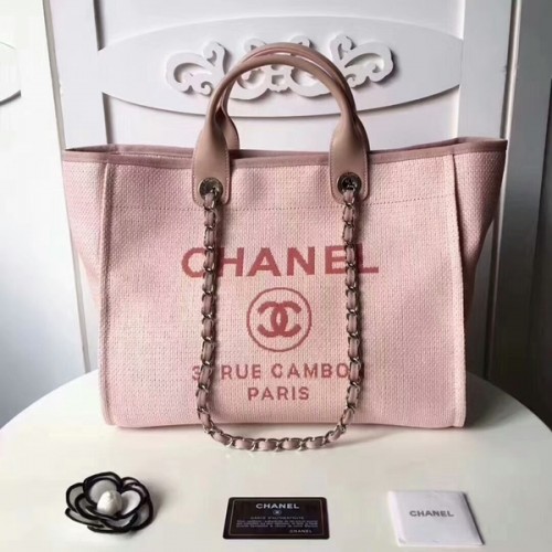 Geantă de cumpărături Chanel medie din pânză originală din piele 66941D