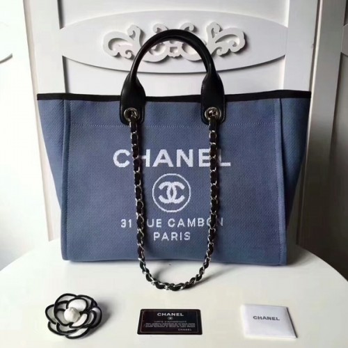 Geantă de cumpărături Chanel medie din pânză originală din piele 66941H