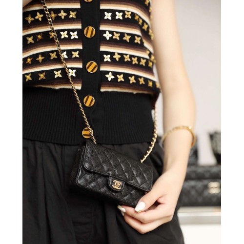 Geantă Chanel Mini Original din piele 1116 Neagră