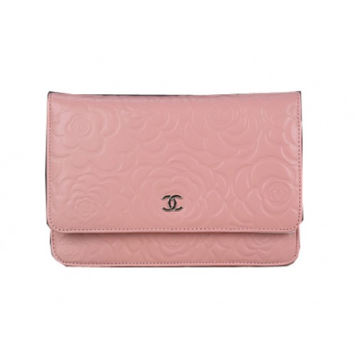 Geantă mini cu clapă Chanel Original Camellia din piele CHA33814 roz