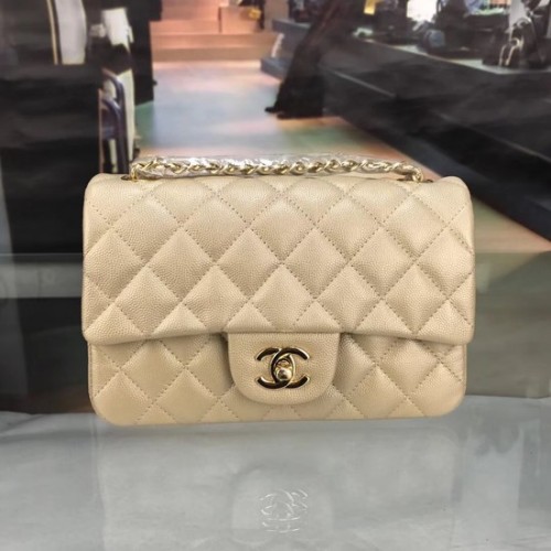 Geantă crossbody Chanel Original Caviar Leather Flap CF1116 auriu Lanț de aur