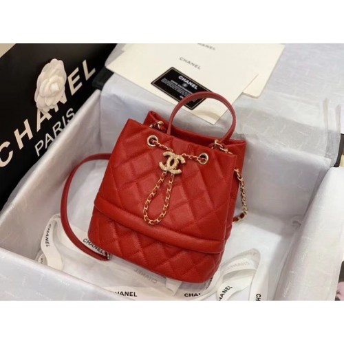 Geantă Chanel Original Caviar din piele Sac Hobo 0894 Roșu