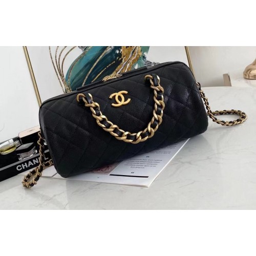 Geantă Chanel Original Cavier Speedy din piele CC3621 neagră