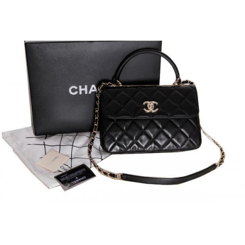 Geantă Chanel Original Lambskin Embellished Flap CHA92237 Negru