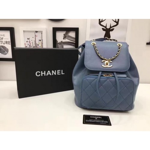 Rucsac Chanel Original din piele CHA2590 Albastru