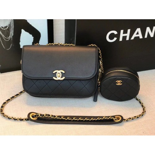 Geantă Chanel Original din piele C5787 Neagră