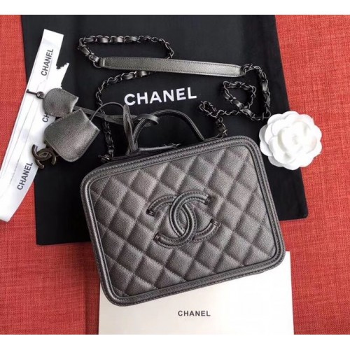 Geantă cosmetică Chanel Original din piele A93343 Neagră