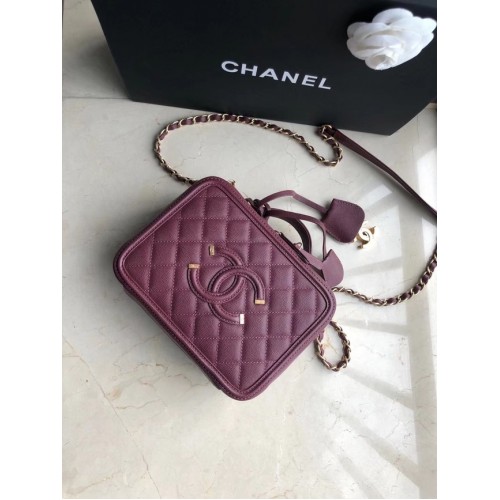 Geantă cosmetică medie Chanel Original Leather 93443 Wine