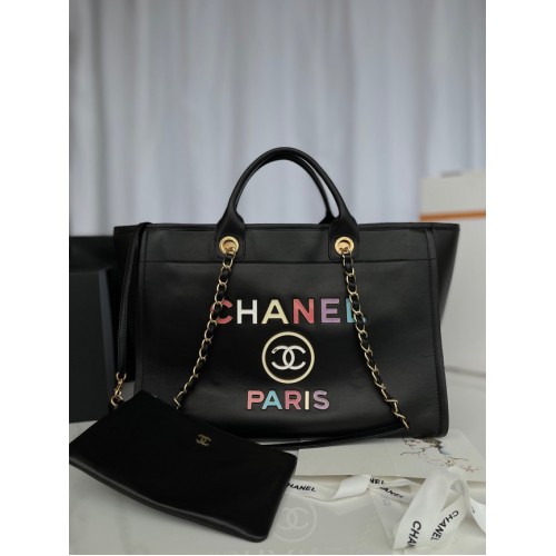 Geantă de cumpărături Chanel Original din piele 66941 neagră