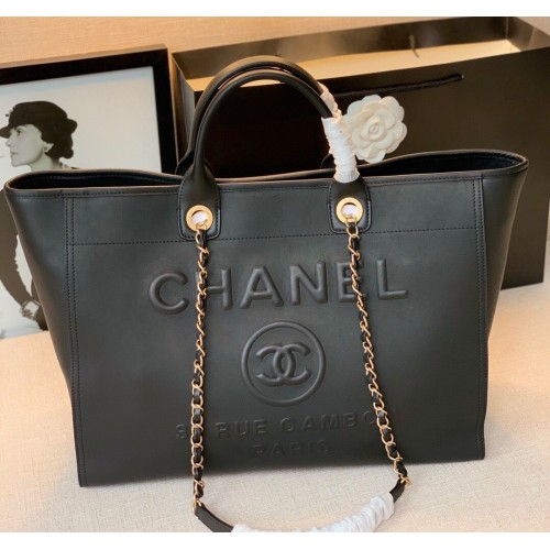 Geantă de cumpărături Chanel Original din piele A66945 Negru