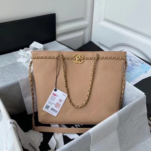 Geantă de cumpărături Chanel Original din piele AS2374 roz