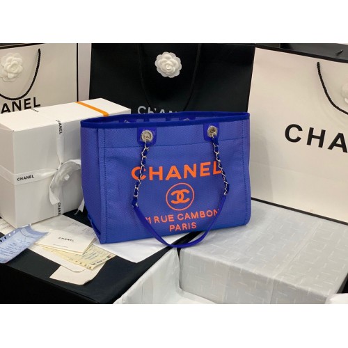 Chanel Original Medium Shopping Bag 67001 Albastru