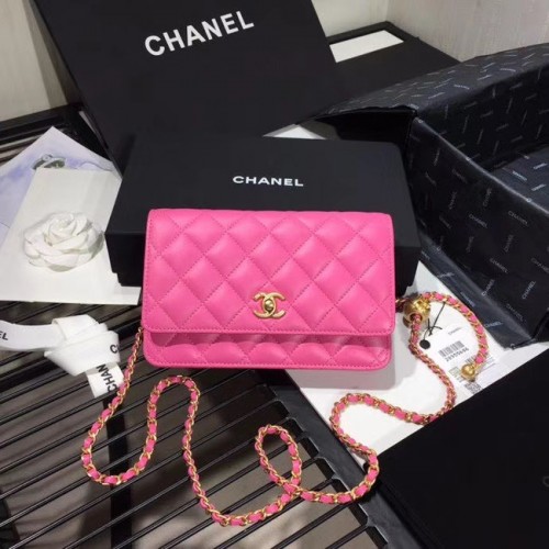 Geantă Chanel Original Small clasică din piele de oaie cu clapă AS33814 roz