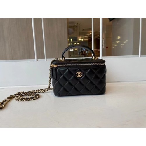 Geantă Chanel Original Small cu lanț clasic AP2199 neagră