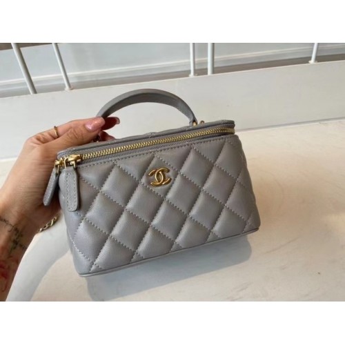 Geantă Chanel Original Small cu lanț clasic AP2199 gri