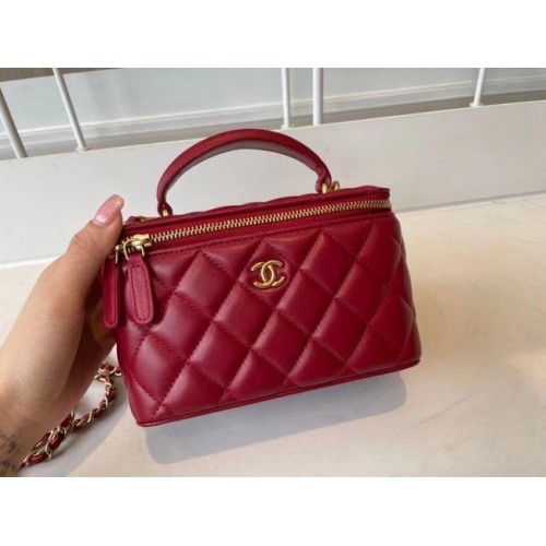 Geantă Chanel Original Small cu lanț clasic AP2199 roșie