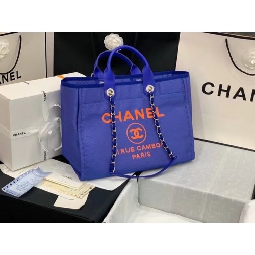 Geantă mare de cumpărături Chanel Original 66941 albastră