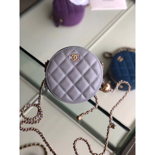 Geantă Chanel Original mini din piele de oaie AS1449 gri