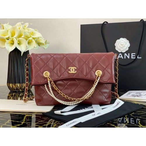 Geantă de cumpărături Chanel Original AS2213 Burgundy