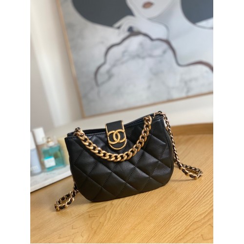 Chanel MIC HOBO BAG AS3475 negru