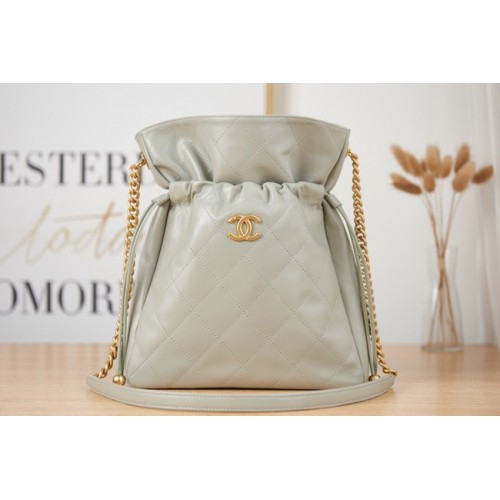 Geantă de umăr Chanel MICĂ din piele de miel AS2986 gri