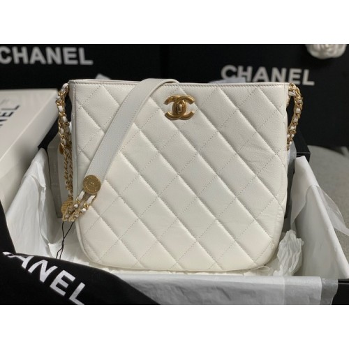 Chanel PUNGĂ MICĂ DE CUMPĂRĂTURI AS3400 albă