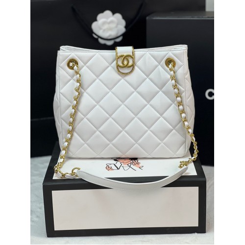 Chanel PUNGĂ MICĂ DE CUMPĂRĂTURI AS3477 albă
