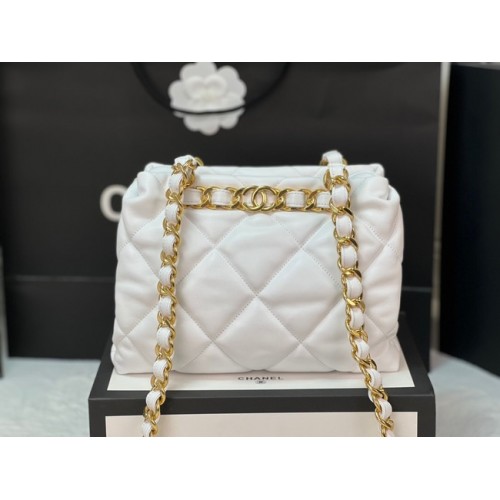 Chanel PUNGĂ MICĂ DE CUMPĂRĂTURI AS3502 ALBĂ