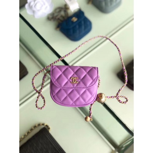 Chanel Sheepskin Original Leather Pocket AP1461 Lavender