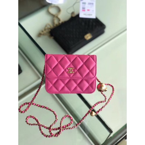 Geantă de umăr Chanel Original Small clasică din piele de oaie AP0146 roz