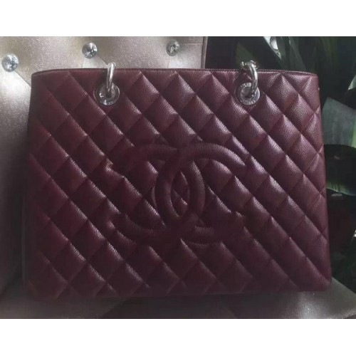 Geantă Chanel Shopper Original din piele de vițel A95021 Burgundy
