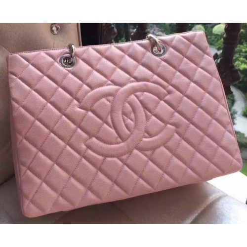 Geantă Chanel Shopper Original din piele de vițel A95021 roz