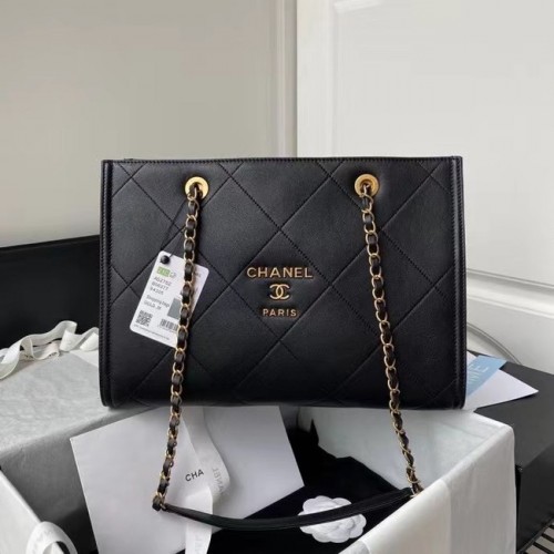 Geantă de cumpărături Chanel Original din piele AS2752 neagră