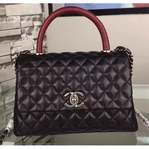 Geantă de umăr Chanel din piele de vițel originală A7775 neagră