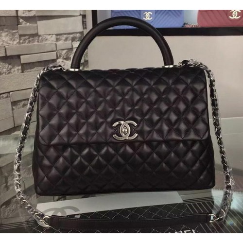 Geantă de umăr Chanel din piele de vițel originală A7777 Negru