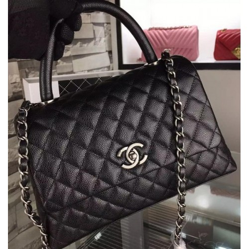 Geantă de umăr Chanel Original Caviar Leather A7779 Negru