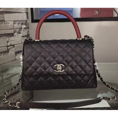 Geantă de umăr Chanel Original Caviar Leather A7780 Negru