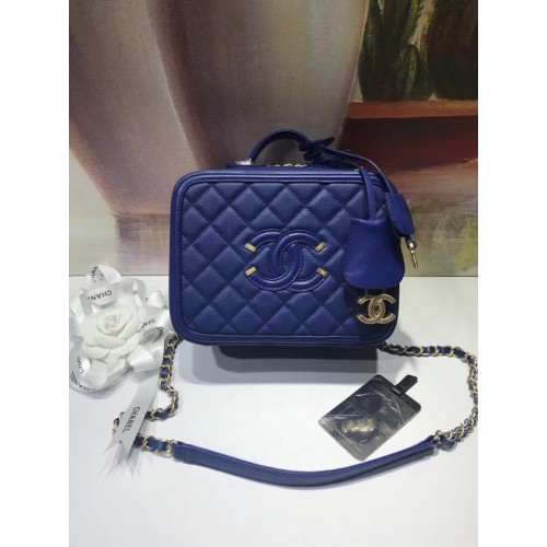 Geantă de toaletă Chanel Original A93343 albastră