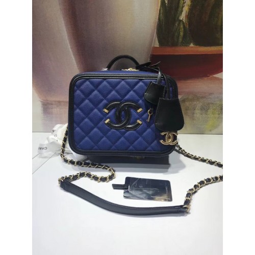 Geantă de toaletă Chanel Original A93343 albastră