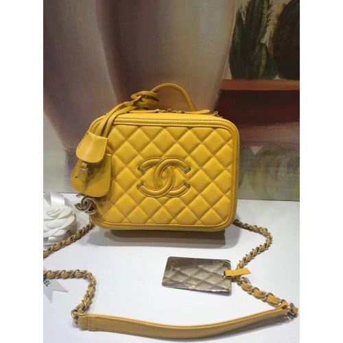 Geantă de toaletă Chanel Original A93343 galbenă