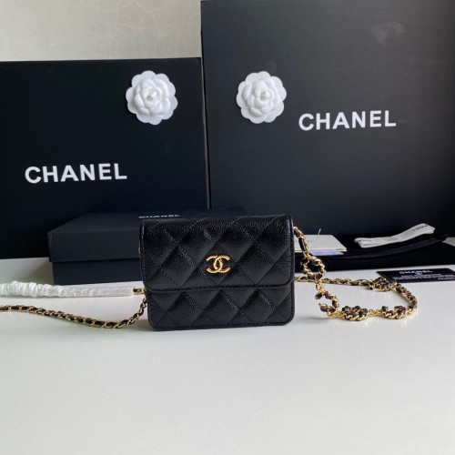 Geantă Chanel WOC Belt Bag Original Caviar Leather 2306 Black