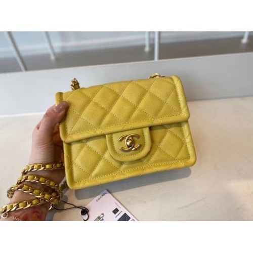 Geantă Chanel crossbody AS2356 galbenă