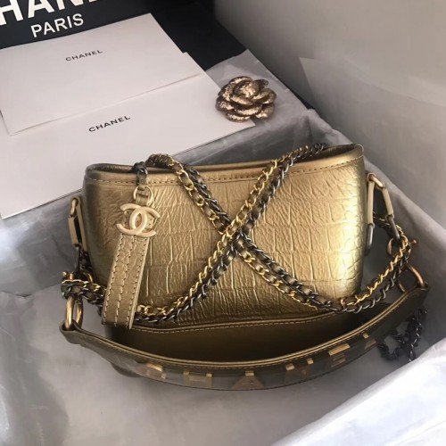 Geantă hobo mică Chanel Gabrielle A91810 bronz