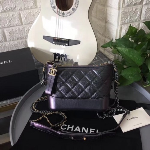 Geantă hobo mică Chanel Gabrielle B91810 negru deschis