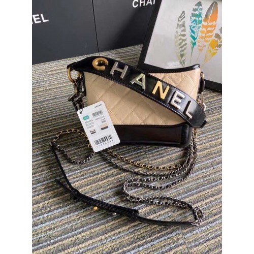 Geantă hobo mică Chanel Gabrielle S0865 caisă și neagră