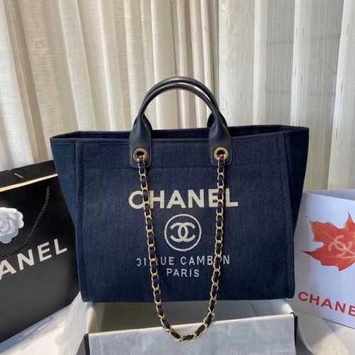 Geantă mare de cumpărături Chanel A66941 albastru regal
