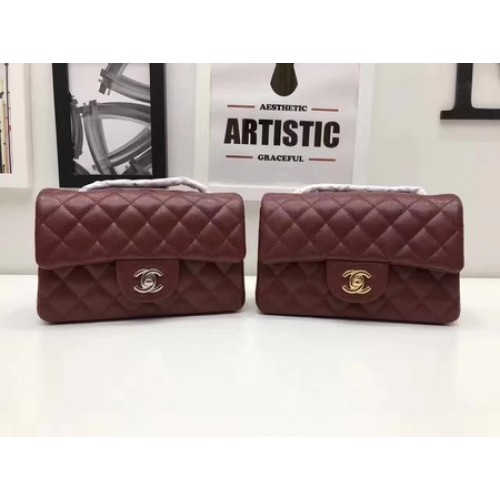 Geantă Chanel mini Classic Flap Pattern Original Cannage A1116 Vișiniu