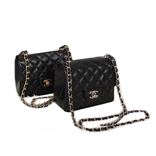 Geantă Chanel mini Classic Flap din piele originală CHA1115 Negru